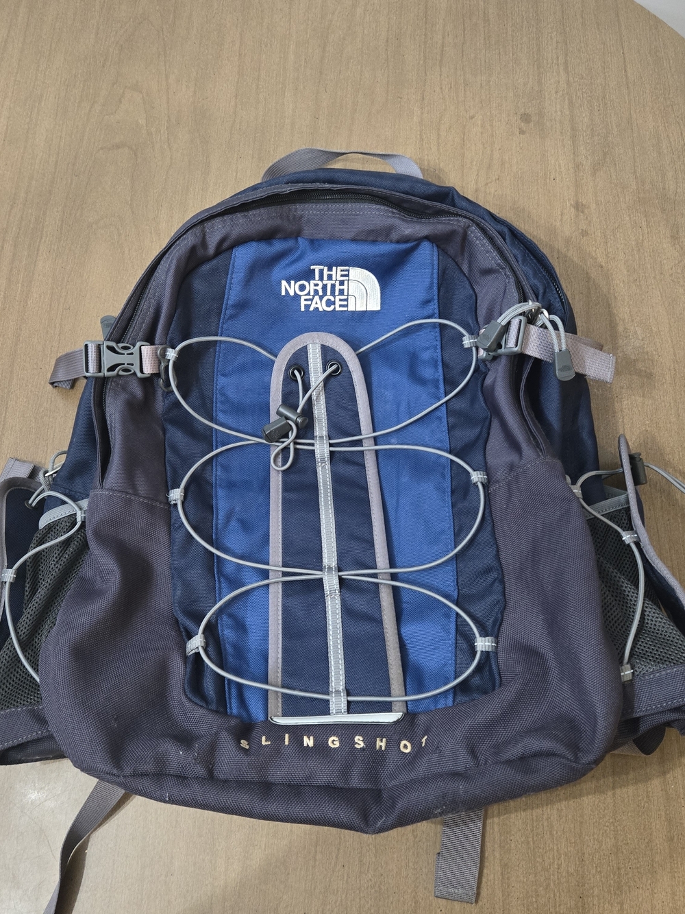 The North Face Slingshot Backpack in Navy and Charcoal